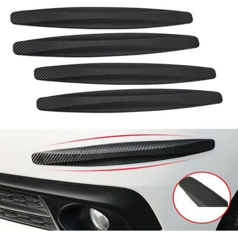 Lot de 4 bandes adhésives universelles anti-rayures, protection pour pare-chocs de voiture, finition noire, fixation adhésive, pièces de rechange automobile (1/4)