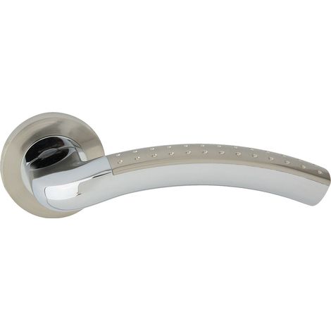 DOMINO Poignée de porte SHARON-R ECO M6/M9 Chrome/Nickel Poignée Sans rosace Chrome/nickel brillant (1/5)