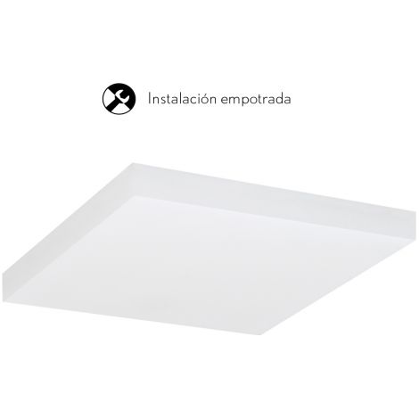 Downlight empotrable rupia cuadrado 1x24w led 2160lm 4000k 120° l.16,8xan.16,8xal.1,8cm blanco