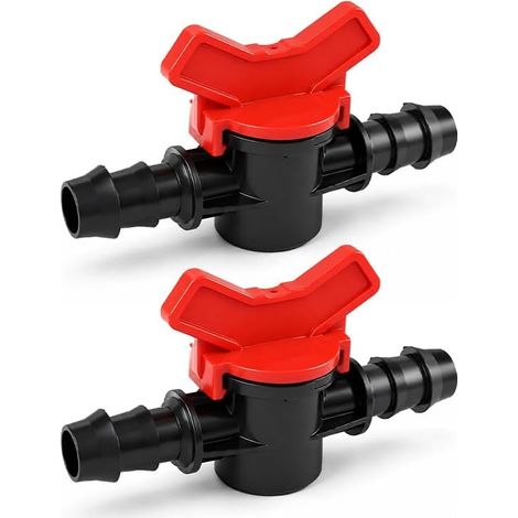 (15mm) 2Pièces Vanne D'Arrêt À Barbes pour Contrôle du Débit d'eau en Irrigation Goutte-à-Goutte (1/5)