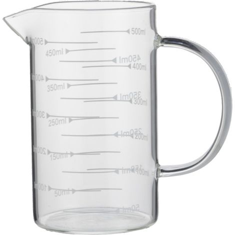 Pichet gradué Ø 8 cm 0,5 ltr graduation 50 ml verre borosilicate - Was Germany (1/2)
