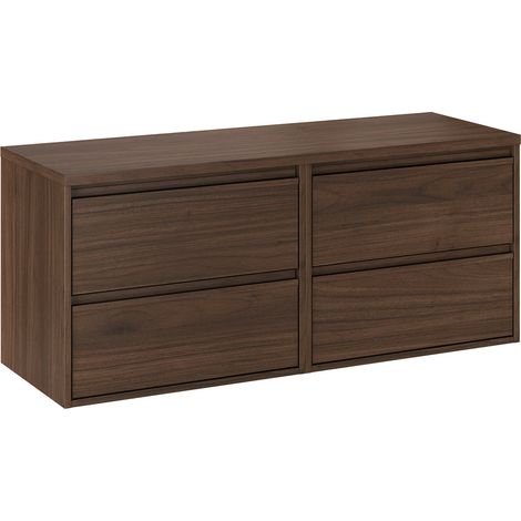 Waschtischunterschrank 120cm Edmé mit 4 Schubladen, Holzoptik