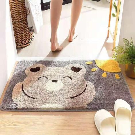 Luxury multi-purpose long-pile bath mat, highly absorbent, slip-resistant, cute shower mat for bathtub, shower and bathroom