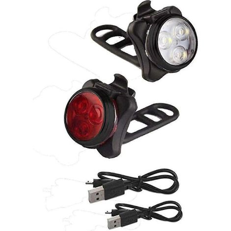 Ensemble d'éclairage vélo, lampe vélo rechargeable USB, éclairage vélo (1/4)