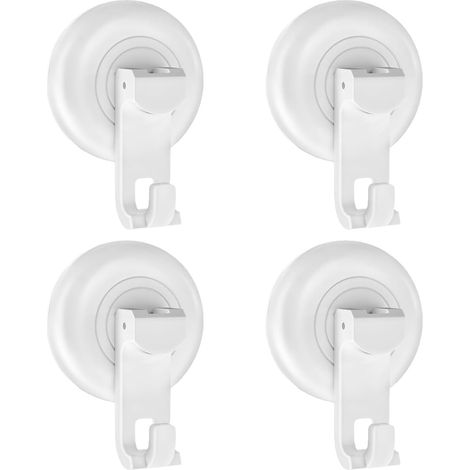 (4pcs)Suction Cup Hooks, Shower Holder, 4X Removable No Drill Storage Organizer Towel Hanger Space Saving Waterproof Bathroom Accessories for Wall Window Glass Door