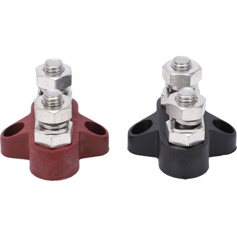 2 bornes de distribution électrique DC48V M8 rouge et noir 80A, filetage M8, borne de jonction pour véhicules (1/5)