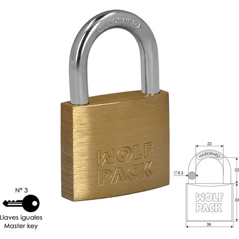 Cadenas Laiton Arc Normal S'entrouvrant 40 mm. N ° 3