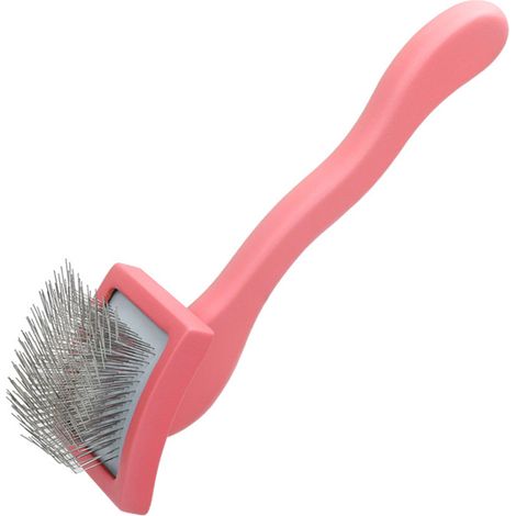 1 Brosse lisse pour chiens, poils longs, acier inoxydable, 21 x 10,6 x 7,8 cm, violette (1/5)