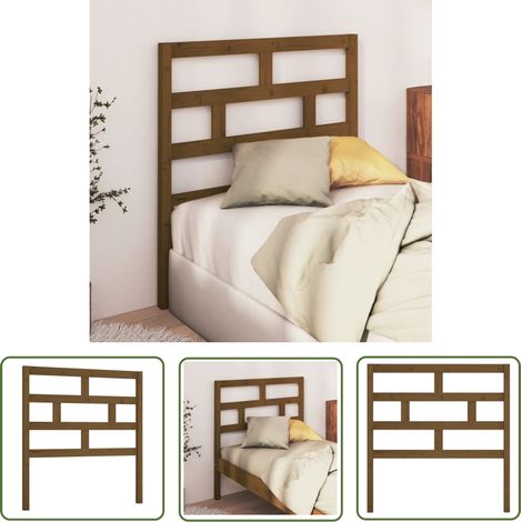SKM Tête de lit Marron miel 96x4x100 cm Bois massif de pin (1/5)
