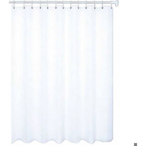 Rideau de douche anti-moisissures, 180 x 240 cm, blanc, avec crochets, tissu PEVA imperméable, lavable en machine.