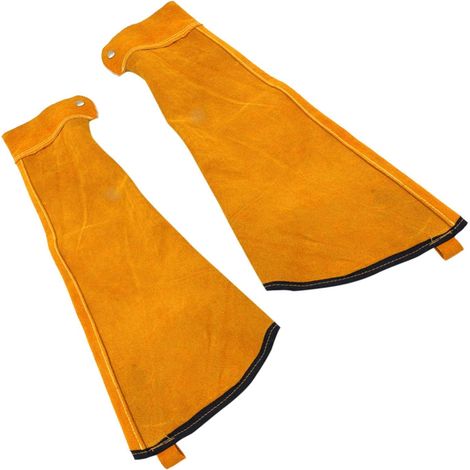 1 Paire Manchette Soudeur pour Hommes & Femmes, Manchons à Souder en Cuir de Vachette & Doublure Antiadhésive, Manchons jardinage de protection des bras Ignifuge et Résistants à la et Flamme (1/5)