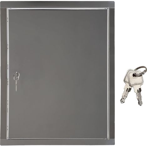 KOTARBAU® Trappe de Visite - Acier Inoxydable - 20x30 cm - Argent - Trappe de Visite Plafond - avec Serrure et 2 Clés - Pour Intérieur Extérieur - Résistante à la Corrosion