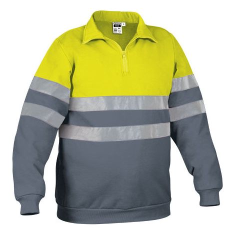Sudadera de alta visibilidad VALENTO Road XXL Amarillo flúor / Gris cemento