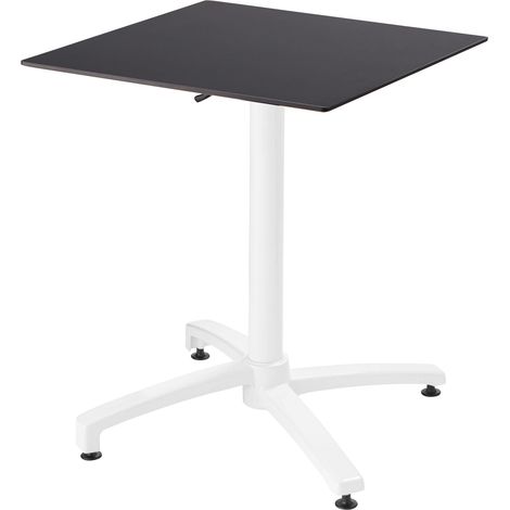 Table de terrasse 60 x 60 cm inclinable stratifié noir