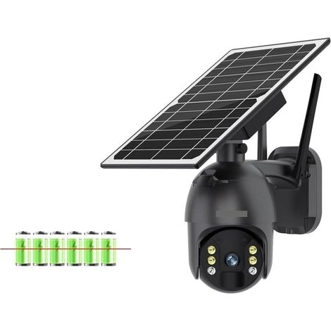 Caméra de sécurité à Domicile Caméra de sécurité Solaire extérieure 2K 4G, 4mp, sans Fil, PTZ, Audio bidirectionnel, détection Humaine, CCTV, avec Panneau Solaire 8W(4MP WiFi Add 128GB) (1/5)