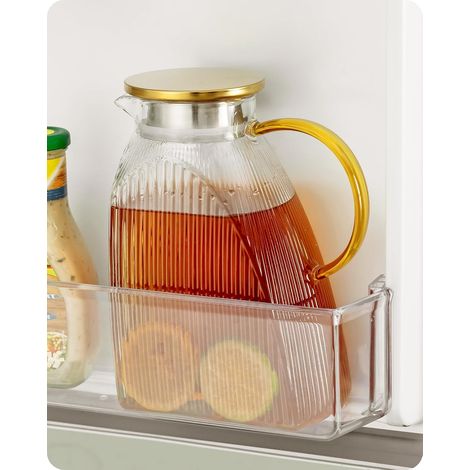 Caraffa in vetro Baffect con coperchio, 1,8 l/63 oz, caraffa in vetro da frigorifero con coperchio in acciaio inossidabile, caraffa in vetro borosilicato di alta qualità per bevande calde o fredde fat (1/3)