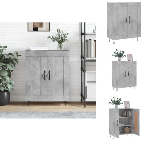 Sideboards - Living Sideboard Betongrau 69,5x34x90 cm Holzwerkstoff (1/5)