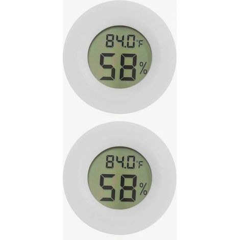 Lot de 2 mini thermomètres et hygromètres pour réfrigérateur et congélateur, détecteur électronique d'hygromètre pour la température et l'humidité intérieures UD01 Blanc (1/5)