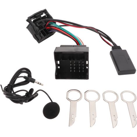 Vtizikl Adaptateur Audio sans fil Bluetooth 5.0 cble auxiliaire avec remplacement du Microphone pour Ford Focus Mondeo Fiesta Fusion 6000CD
