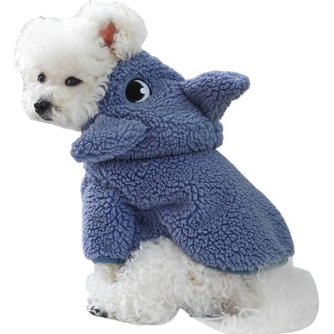 Pull Pour Chien - Pull En Polaire Avec Capuche - Pour Chiens De Petite Taille - Hiver - Bleu - Taille L (1/5)