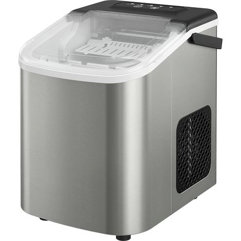 Machine à glace 12 kg en 24 heures, 9 cubes en 7-10 minutes de 2 tailles, avec système auto-nettoyant, argent (1/5)
