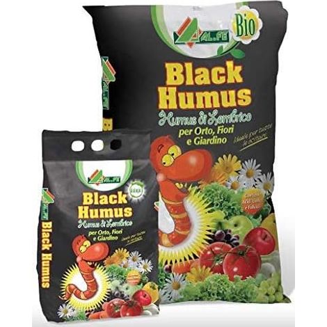 Black Humus di Lombrico Concime Nutrimento Biologico Fertilizzante 15 kg