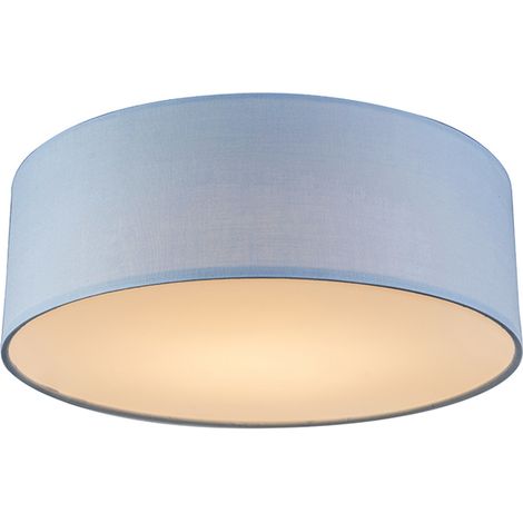 Qazqa – Plafonnier LED bleu 30 cm – 1 lumière – H 12,5 cm – 950 lumens – 2700K – Éclairage intérieur pour salon, chambre, cuisine, salle à manger (1/4)