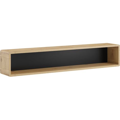 Scaffale da parete in legno e nero Raven (1/5)
