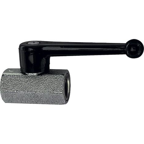 Riegler Mini-Kugelhahn, sandgestrahlt, MS vern., Handhebel, G 3/8 IG (1/3)