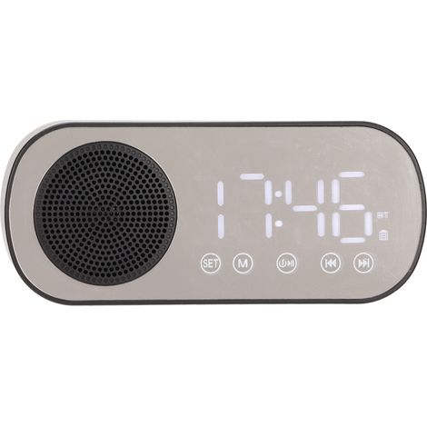Radio-réveil double alarme portable avec haut-parleur Bluetooth pour la lecture, la cuisine et l'équitation. Idéal pour lire, cuisiner et faire de l'équitation.