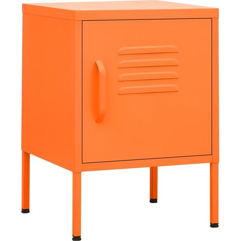 Nachttisch Orange 35x35x51 cm Stahl