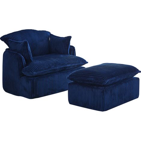 GagaFauteuil Cloud compressé avec pouf, fauteuil convertible en velours côtelé doux pour petits espaces (1/5)