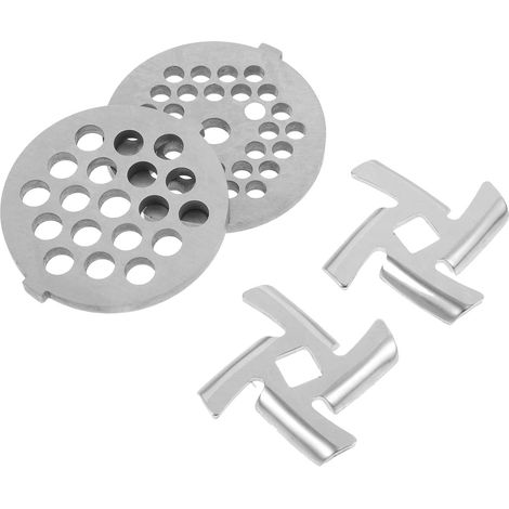 Grille Hachoir en Acier Inoxydable 4pcs pour Hachoir Viande Électrique, Plaque de Découpe Pratique et Facile à Nettoyer, Accessoire Robuste pour Boucher (1/5)