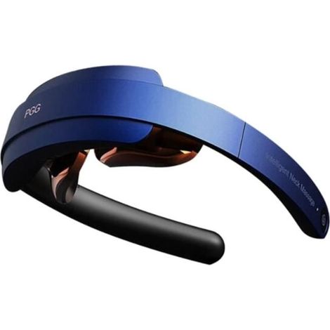 (Blau) Kabelloses elektrisches Nackenmassagegerät für Nacken und Schultern, Wärmefunktion, Muskelentspannung, Massagegerät, blaue Schlitze (1/4)
