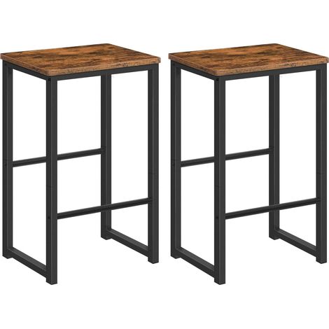 HOOBRO Sgabello da Bar, Sedia da Bar con 2 Poggiapiedi di Diverse Altezze, Set di 2 Sgabelli da Cucina, Struttura di Metallo, Bordi Smussati, per Cucina, Ristorante, Soggiorno EBF34BY01 (1/4)
