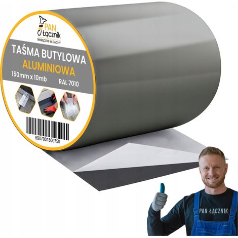 Bande Butyle De Toiture Aluminium, 150 mm x 10 m, Anthracite RAL7010, Ruban D'Etancheite (1/5)