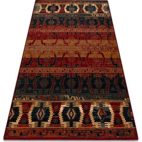 Tappeto di lana OMEGA TAPAS etnico rubino chiaro red 200x300 cm