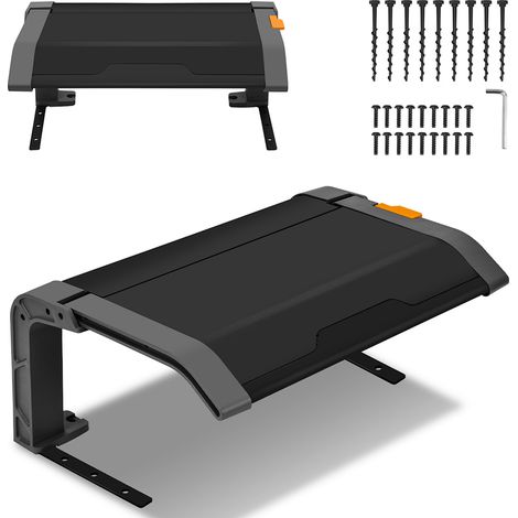 Randaco Rasenmäher Garage für Mähroboter Klappbare Überdachung Grau Dach Schwarzer Stahlrahmen Metall Pulverbeschichtet 72x56x36 cm Schwarz