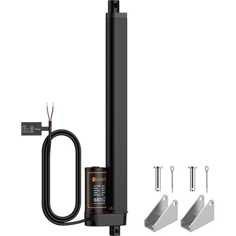 Actuador lineal de alta resistencia de 12 V, 1500 N, 300 mm - 330 LBS, 10 mm/s, IP65 con interruptor de límite para cama eléctrica, caravana, plataforma y ventana automática.