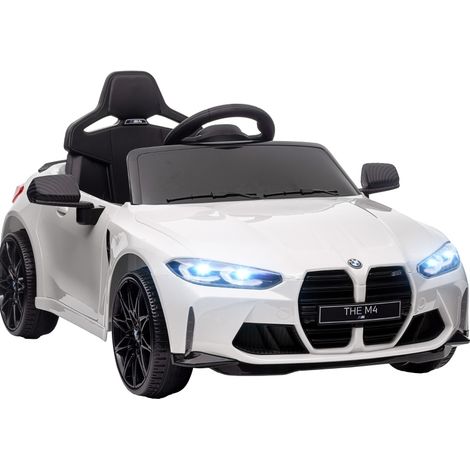 Elektrisches Kinderauto BMW M4 weiß mit Sound, Licht und Fernbedienung (1/4)