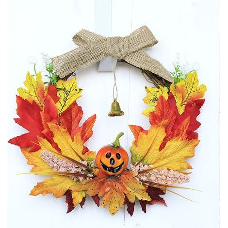 Halloween citrouille guirlande feuille d'érable porte guirlande décoration Halloween extérieur intérieur chasse maison décoration