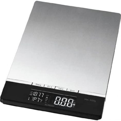 Bomann KW 1421 CB balanza de cocina negra acero inoxidable