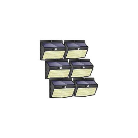 ZUMOLIR Lampe Solaire Exterieur [Lot de 6], 138LED Lumiere Solaire Exterieur avec Detecteur de Mouvement Étanche 3 Modes Eclairage Exterieur Solaire Spot Led ​Sans Fil pour Jardin Garage