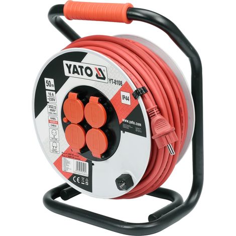 Yato YT-8108 base múltiple 50 m 4 salidas AC Interior / exterior Negro, Rojo, Blanco (1/2)