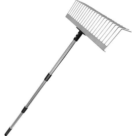 Râteau à feuilles de jardin – Poignée robuste et extensible, collecte facile des feuilles, outil polyvalent, équipement jardinage Aménagement paysager pelouse, parterres f - (1/5)