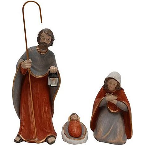 Nativita 3 pezzi vestiti rosso h 24 cm sacra famiglia presepe spettacolare decorazione addobbi natalizi per casa negozi (1/2)
