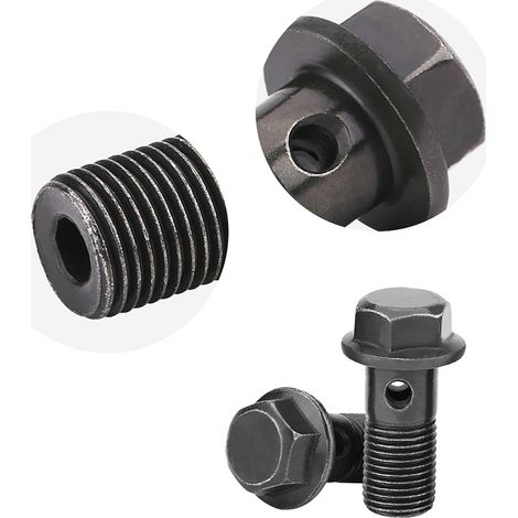 5 Stück M10x1,0 mm Hohlschrauben und Unterlegscheiben für Motorradbremssattel und Hauptbremszylinder (1/5)
