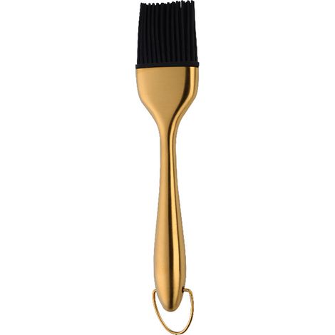 1 pc Pinceau à huile en silicone et acier inoxydable, pour cuisine, grill, barbecue, cuisson (or)