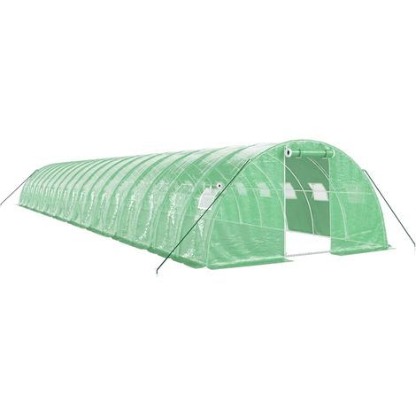 Invernadero de carpa para plantas flores y verduras con estructura de acero 72 m² 18 x 4 x 2 m verde 020044626 (1/5)
