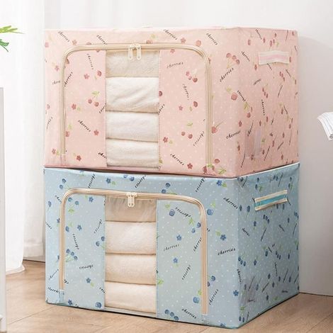 TrAdE Shop Traesio - Borsa Portaoggetti Multifunzionale Pieghevole Tessuto Con Finestra Manici 66lt 50x40x33cm - (1/5)